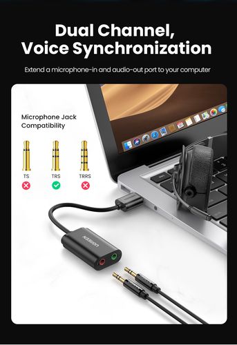 Išorinis garso adapteris USB 2.0, juodas UGREEN/30724
