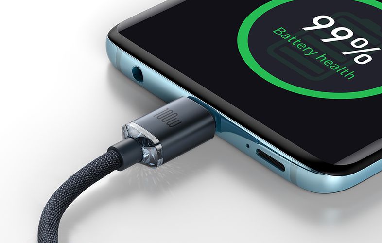 Cable USB2.0 C plug - USB C plug 1.2m PD2.0 100W 20V 5A QC3.0 Crystal Shine BASEUS CAJY000601 6932172602864