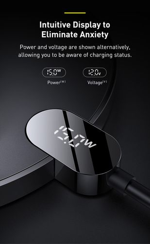 Wireless Charger USB-C 15W with Voltage, Power Display CCED000001 6932172602208