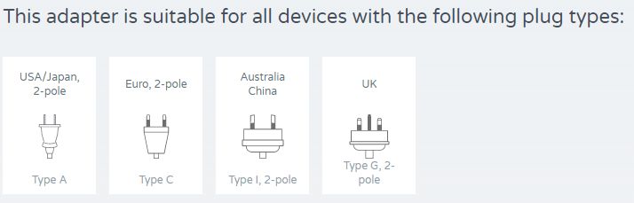 Kelioninis tinklo adapteris 230V 2.5A, 2x USB MUV kištukai AU/CN/UK/US/IT - lizdai EU/AU/UK/US (be įžeminimo) SKROSS SKR/1302960 7640166323693