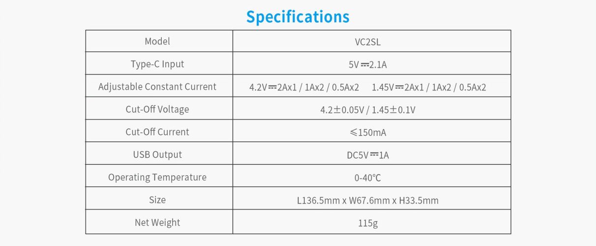 Зарядное устройство 1-2 аккумулятора Li-ion 10440-26650, AAAA/AAA/AA/SC/C/D NIMH-NICD XTAR-VC2SL 6952918300434