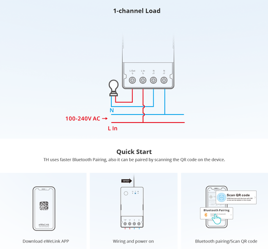 Smart Wi-Fi temperature and humidity controller THR320, 20A, DIN, TH Origin, SONOFF SONOFF-THR320