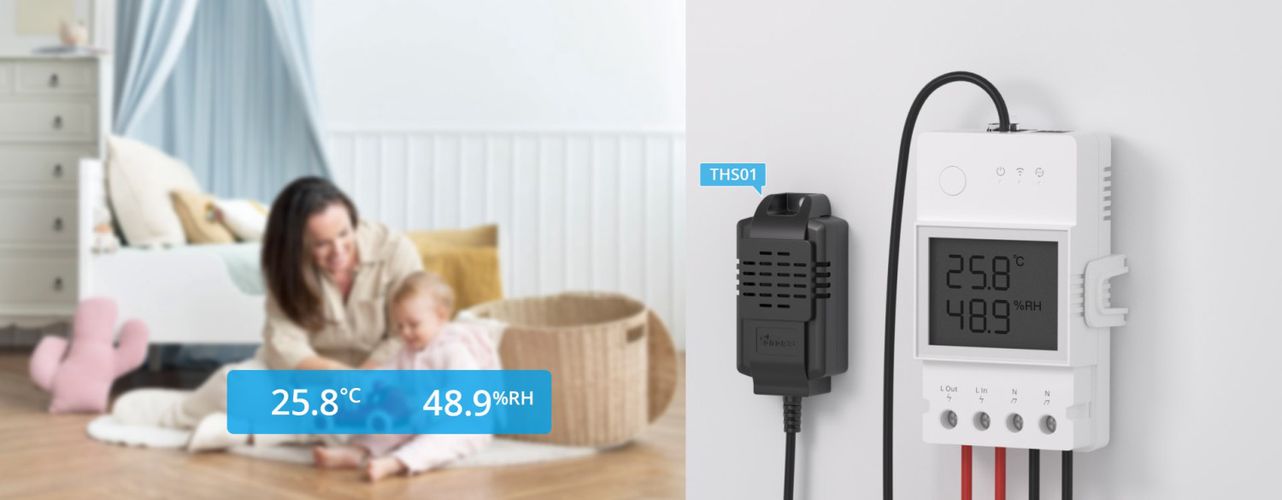 Temperature and humidity sensor THS01, RJ9 4P4C connector, SONOFF SONOFF-THS01 6920075777802