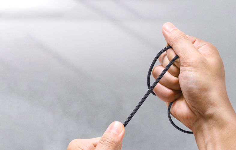 Kabelis USB A kištukas - USB C kištukas kampinis, 1m 3A juodas, su nailoniniu šarvu US385 UGREEN UGREEN/20299