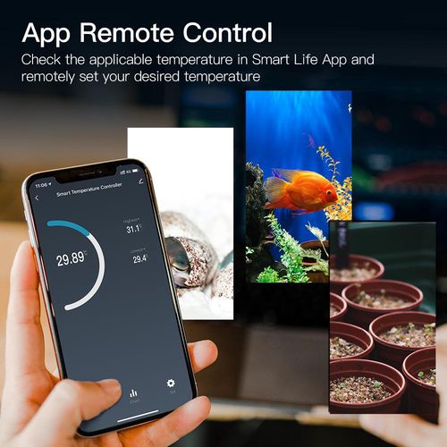 Temperatūros matuoklis su valdikliu ON-OFF, 230Vac, Schuko, išmanus, Wi-Fi, TUYA / Smart Life WTP-YC-EU2-BK-MS