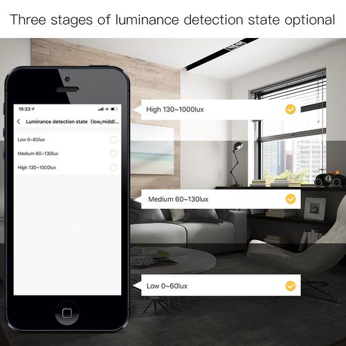 Nutikas valgusandur, Wi-Fi, juhtmevaba, 0-1000LUX, Wi-Fi, TUYA / Smart Life WSS-LS-C-EN 6974246473826