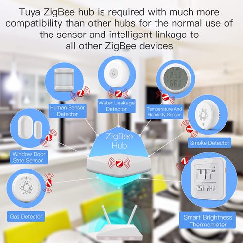 Smart light, temperature and humidity sensor, ZigBee, wireless, 0-1000LUX, Wi-Fi, TUYA / Smart Life ZSS-X-THL-C-MS 6974246475271