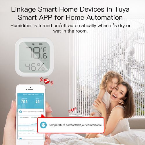 Smart temperature and humidity sensor, ZigBee, wireless, 0-1000LUX, Wi-Fi, TUYA / Smart Life ZSS-KB-TH-LF-C-MS 6974246475288