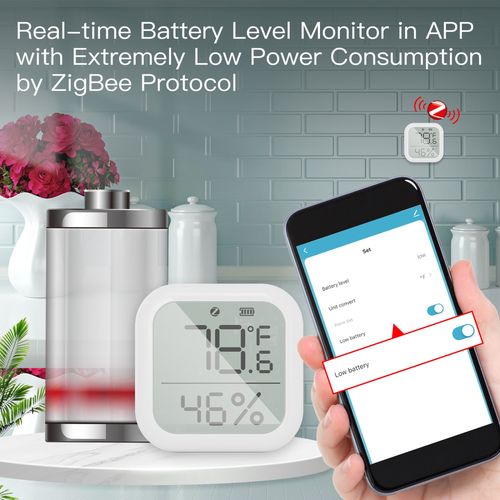 Smart temperature and humidity sensor, ZigBee, wireless, 0-1000LUX, Wi-Fi, TUYA / Smart Life ZSS-KB-TH-LF-C-MS 6974246475288