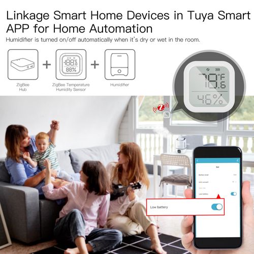 Smart temperature and humidity sensor, ZigBee, wireless, 0-1000LUX, Wi-Fi, TUYA / Smart Life ZSS-KB-TH-LF-C-MS 6974246475288