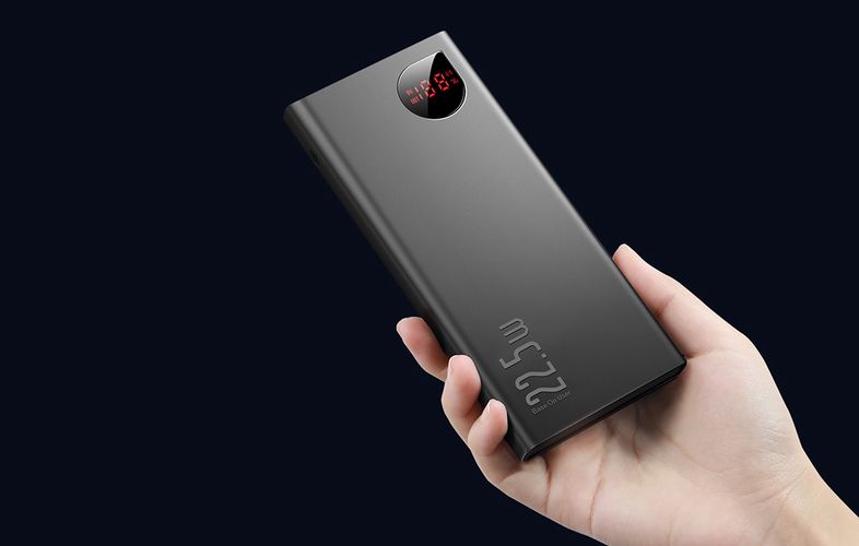 LiPo PowerBank 10000mAh 22.5W PD3.0 QC3.0 AFC USB+USB-C, Adaman black BASEUS PPAD070001