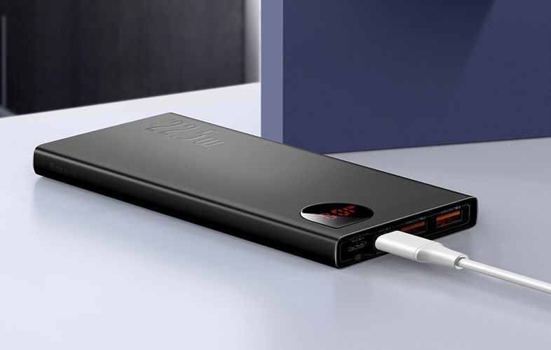 LiPo PowerBank 10000mAh 22.5W PD3.0 QC3.0 AFC USB+USB-C, Adaman black BASEUS PPAD070001