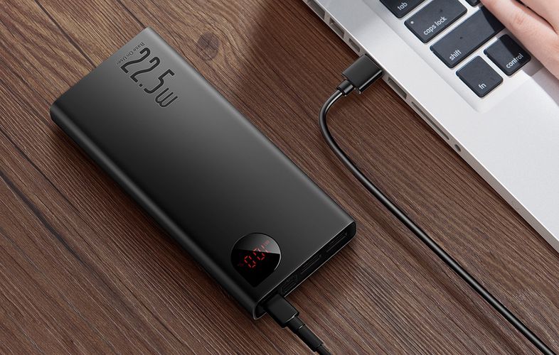 LiPo PowerBank 10000mAh 22.5W PD3.0 QC3.0 AFC USB+USB-C, Adaman black BASEUS PPAD070001