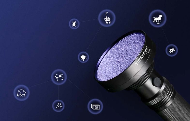 Žibintuvėlis UV06, ultravioletinė šviesa UV 395nm, IP46, Superfire UV06