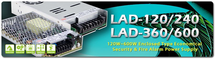 Toiteallikas 120W ökonoomne, turva-/tulekahjuhäire toiteallikas koos akulaadija/UPS-iga 13.8V 7.7A, 13.8V 1A LAD-120A