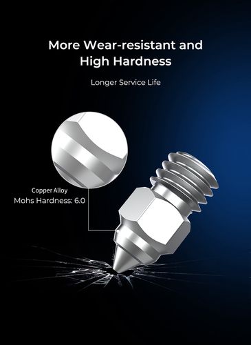 Purkštukų komplektas MK8 tipo vario lydinio (1x0.25mm, 3x0.4mm, 2x0.6mm, 2x0.8mm) CREALITY CRE-4008030046