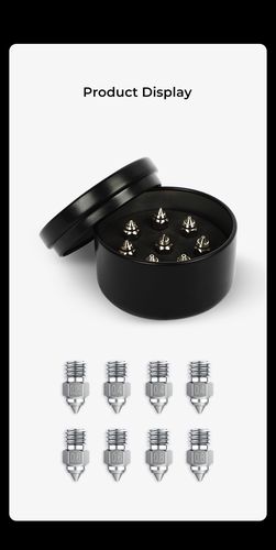 Purkštukų komplektas MK8 tipo vario lydinio (1x0.25mm, 3x0.4mm, 2x0.6mm, 2x0.8mm) CREALITY CRE-4008030046