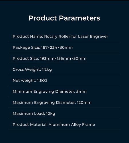 Rotary Roller for Laser Engraving Machine CREALITY CRE-4008060044 6971636400011