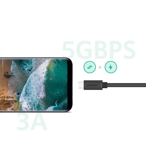 Kabelis ilgiklis USB C kištukas - USB C lizdas USB 3.1 60W 0.5m 3840x2160, 30 Hz ED008  juodas UGREEN UGREEN/40574