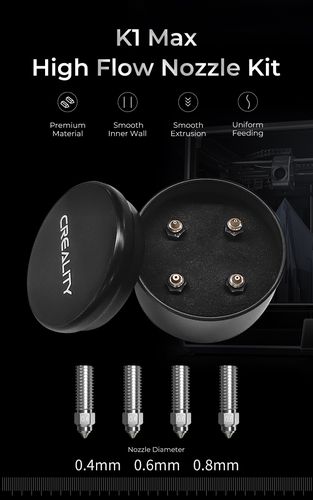 3D spausdintuvo purkštukų komplektas bimetal konstrukcija (2x0.4mm 0.6mm 0.8mm) skirti K1/K1Max, CR-M4, ENDER-3V3KE spausdintuvams CREALITY CRE-4008030058