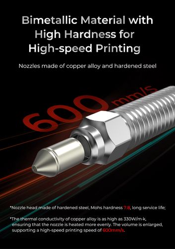 3D spausdintuvo purkštukų komplektas bimetal konstrukcija (2x0.4mm 0.6mm 0.8mm) skirti K1/K1Max, CR-M4, ENDER-3V3KE spausdintuvams CREALITY CRE-4008030058