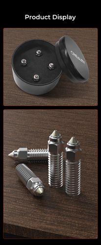 3D spausdintuvo purkštukų komplektas bimetal konstrukcija (2x0.4mm 0.6mm 0.8mm) skirti K1/K1Max, CR-M4, ENDER-3V3KE spausdintuvams CREALITY CRE-4008030058