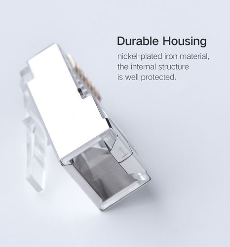 Kištukas RJ45 (8P8C) CAT6/6a STP ekranuotas daugiavieliam ir monolitiniam kabeliui (100 vnt) UGREEN/50248 6957303852482