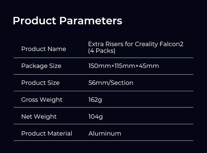 Falcon2 22W Extra Risers（4 pcs）CREALITY CRE-4007010138 6971636406686
