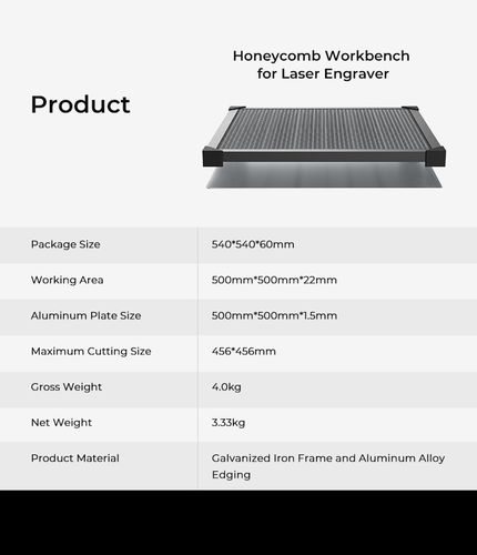 500*500mm Honeycomb Workbench for Laser Engraver CREALITY CRE-4005020009 6971636400059