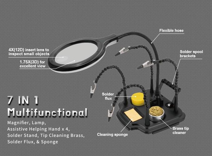 Soldering Helping Hand with LED Magnifier SN-396N 4711552167610