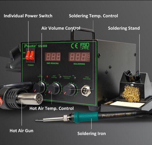 2 In 1 SMD Hot Air Rework Station AC220~240V (700W) SS-989B