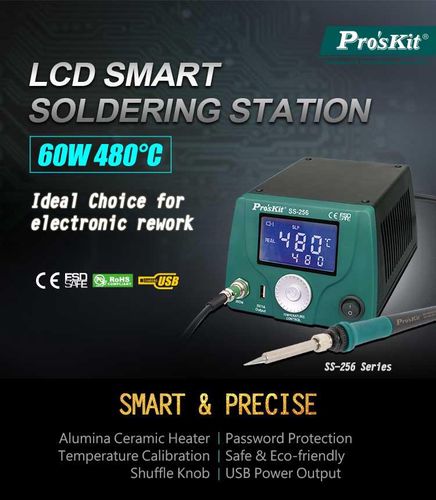 LCD išmani litavimo stotelė 60W, Pro'sKit SS-256B 4711552159639