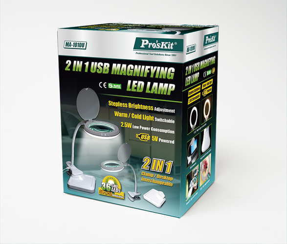 2 in 1 USB Magnifying LED Lamp MA-1010U 4711552163230