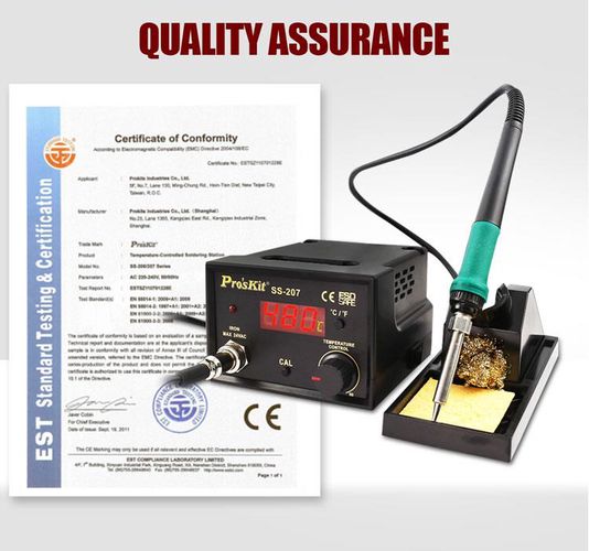 Temperature-Controlled Soldering Station For Digital Display Pro'sKit SS-207B 4711552152395