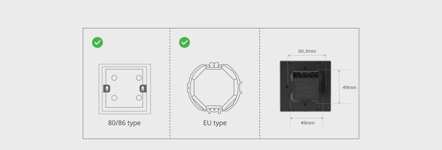 Умный беспроводной настенный выключатель SwitchMan M5, Wi-Fi, 2ch, SONOFF SONOFF-M5-2C-86