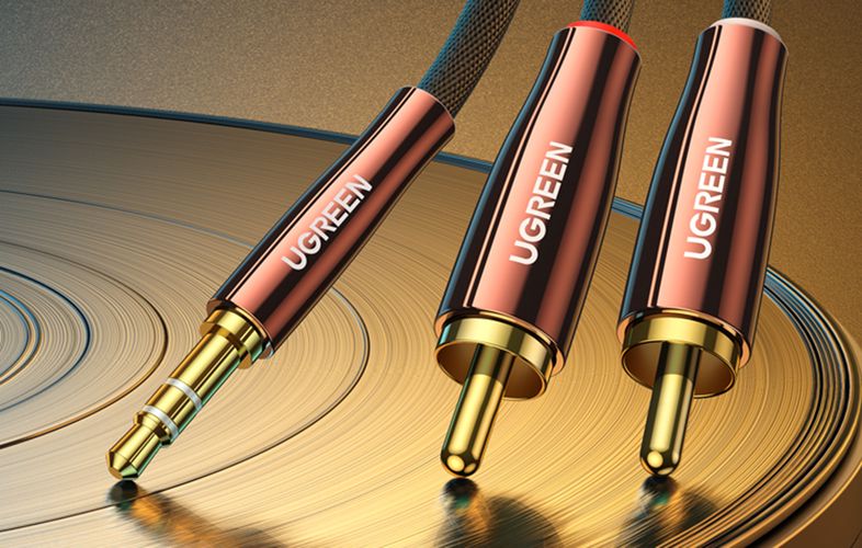 Kabelis 2xRCA - 3.5mm stereo kištukai 2m Au jungtys, AV170 UGREEN UGREEN/80847