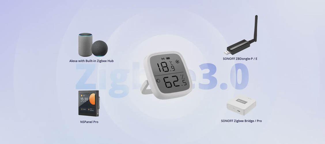 LCD vieds temperatūras mitruma sensors, ZigBee, SONOFF SONOFF-SNZB-02D 6920075740004