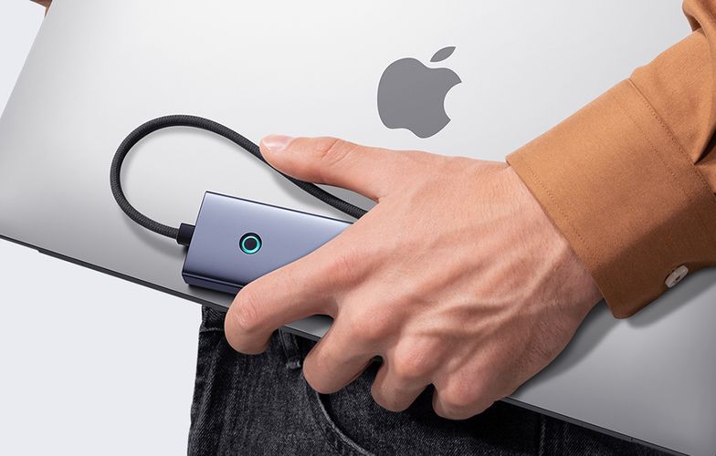Jungčių stotelė / adapteris USB C kištukas - 3 rūšių jungtys (HDMI + 4xUSB3.0 + USB-C PD krovimui) UltraJoy BASEUS B00052807813-01