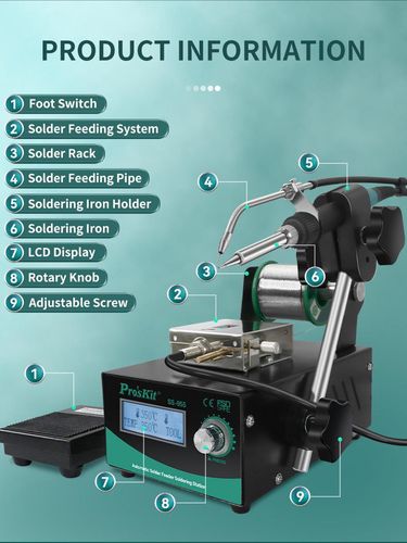 Litavimo stotelė su automatiniu padavimu 60W Proskit SS-955B