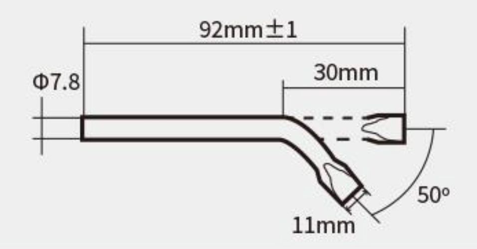 Antgalis lenktas 11mm SI-126B-100 lituokliui, Proskit 5SI-126T-8D