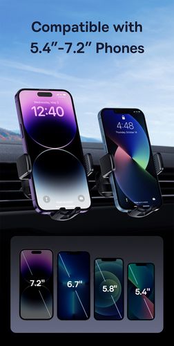 Automobilinis laikiklis 5.4-7.2" ekranų telefonams, juodas C40351600113-00 6932172629434