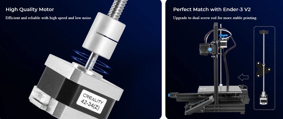 Strypas su žingsniniu varikliu dvigubai Z ašiai skirtas ENDER-3/3Pro/3V2 spausdintuvui CREALITY CRE-4003010022 6971636407508