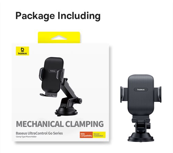 Car Suction Mount for 5.4-7.2" Smartphones, Black C40361600111-00 6932172641764