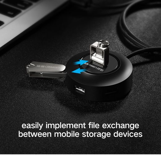 Hub USB-A 4-Port (USB 2.0) 1.0m, Black UGREEN/20277 6957303822775
