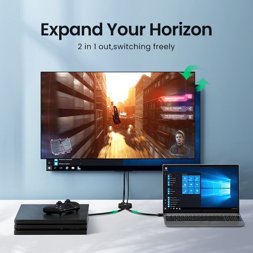 Perjungėjas HDMI 2.0 4K 60Hz (2 įėjimai -> 1 išėjimas) UGREEN/80126