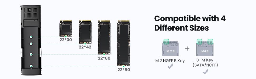 Išorinis korpusas SSD M.2 NGFF SATA 3.0 5Gbps (USB-C lizdas), pilkas UGREEN/10903 6957303819034