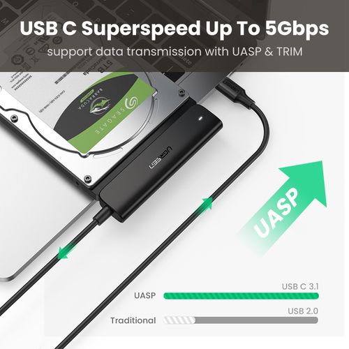 Adapteris 2.5" HDD, SSD diskams USB-C - SATA UGREEN/70610 6957303876105