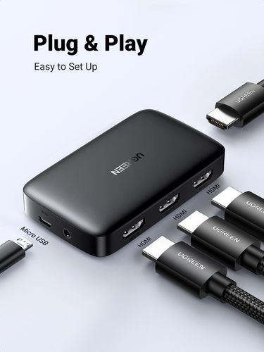 HDMI perjungėjas 4K@30Hz su valdymo pultu (3 įėjimai -> 1 išėjimai) UGREEN/80125