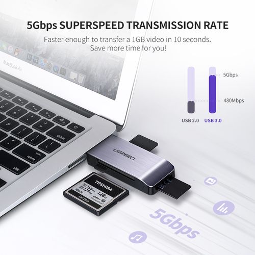 Card Reader SD, microSD, CF, MS USB 3.0 UGREEN/50541