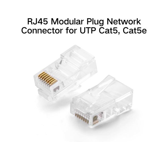 Сетевой модульный разъем RJ45 (8P8C) CAT5/5e UTP для одножильного или многожильного кабеля (100 шт.) UGREEN/50246 6957303852468